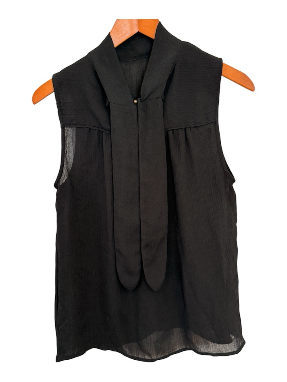 Who What Wear Sheer Tie Front Blouse